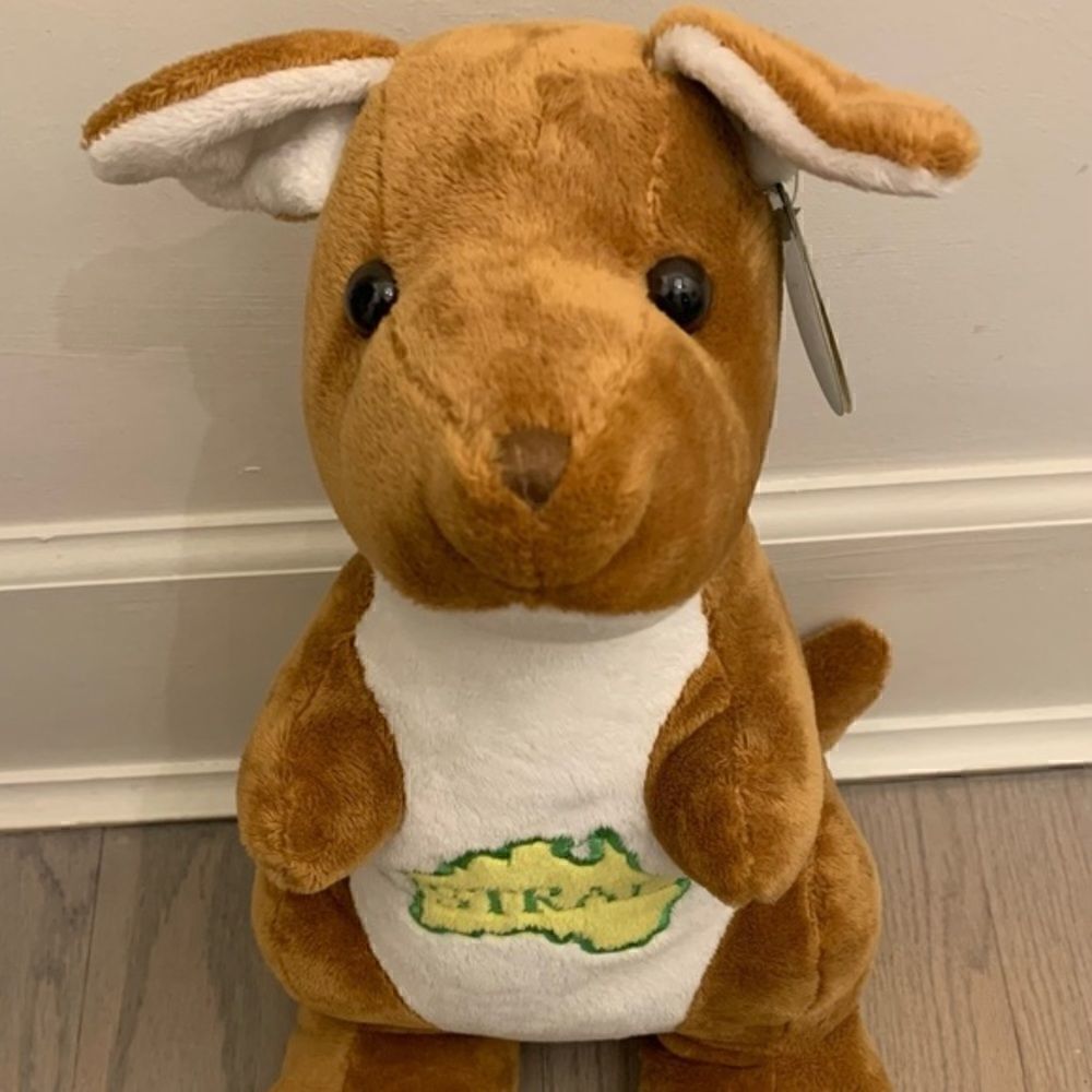 Kanga the Kangaroo from Australia with big feet stuffed animal toy